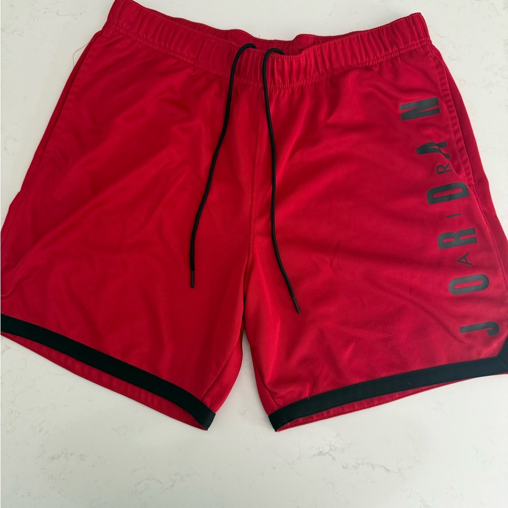 Jordan Men's Athletic Red and Black Shorts